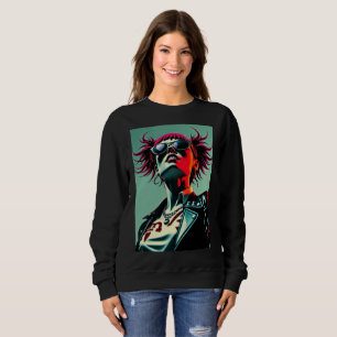 Urban Edge: Retro Pop Art Cool Girl Sweatshirt