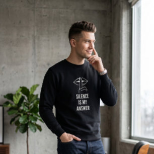 Urban Edge Silence Is My Answer White Typographic Sweatshirt