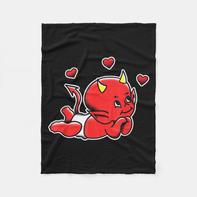 Urban Empyre Kewe Baby Cud Devil Demon Love , Smal Fleece Blanket (Front)