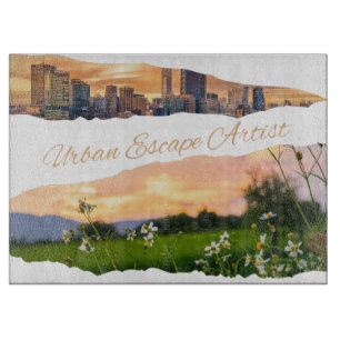 Urban Escape Artist City to Nature Sunset Design Cutting Board