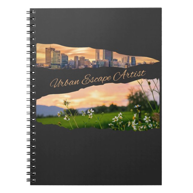 Urban Escape Artist City to Nature Sunset Design Notebook (Front)