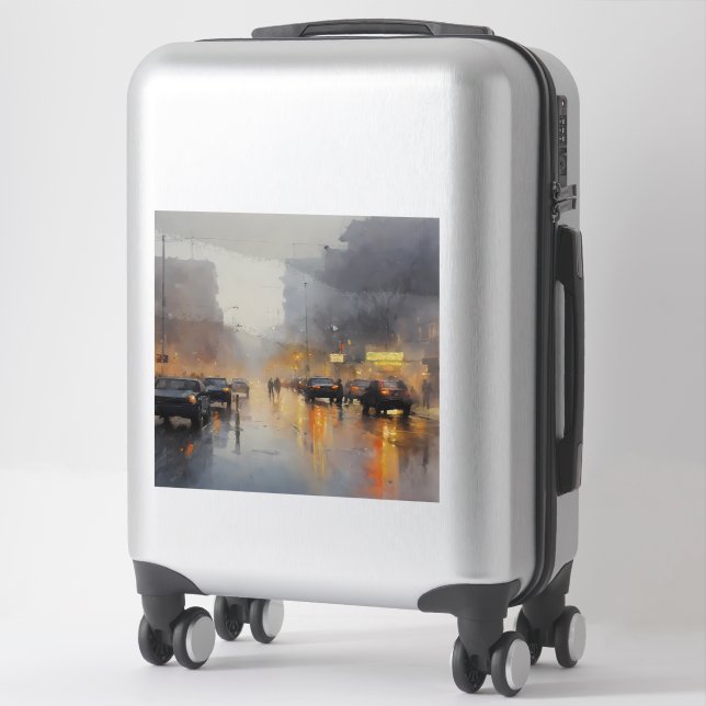 Urban Evening Rain Scene (Suitcase)