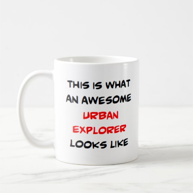 urban explorer, awesome coffee mug (Left)