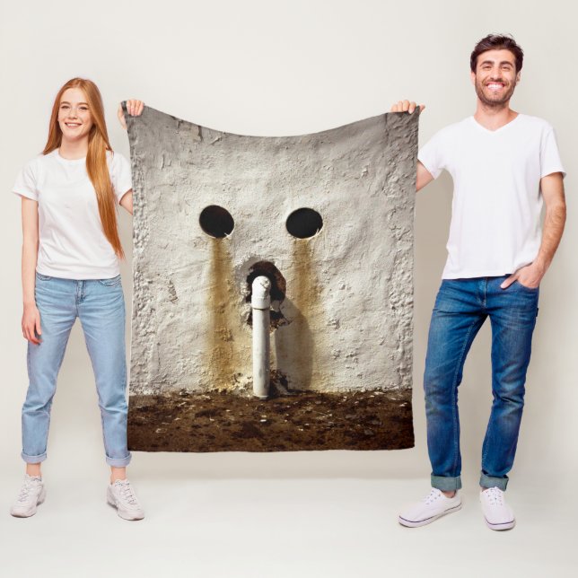 Urban Exposed Water Pipe Photograph Fleece Blanket (In Situ)