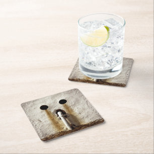 Urban Exposed Water Pipe Photograph Square Paper Coaster