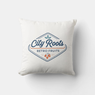 Urban Farming Retro Fruits City Roots Cushion