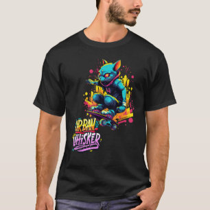 Urban Feline Charm Cat Art in Style T-Shirt