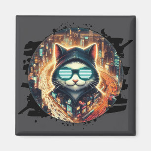 Urban Feline Guardian Magnet