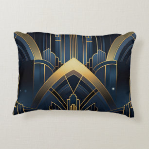 Urban flashlight in Art Deco Decorative Cushion