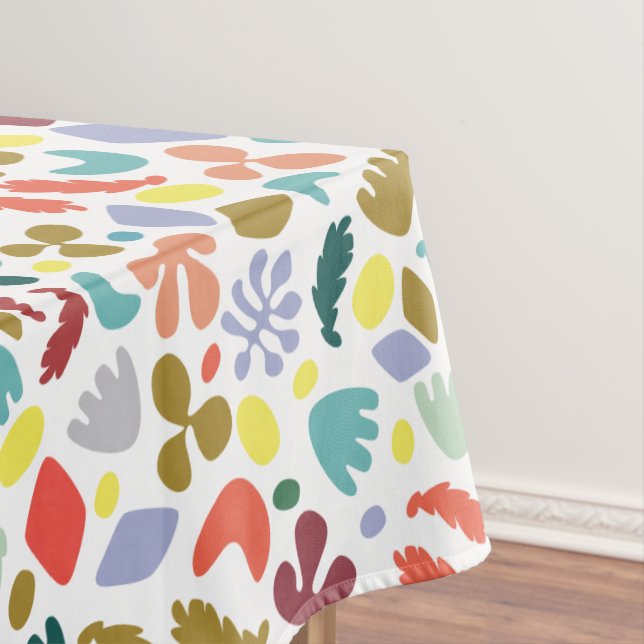 Urban Flat Design Red Green Orange Shapes Tablecloth (In Situ)