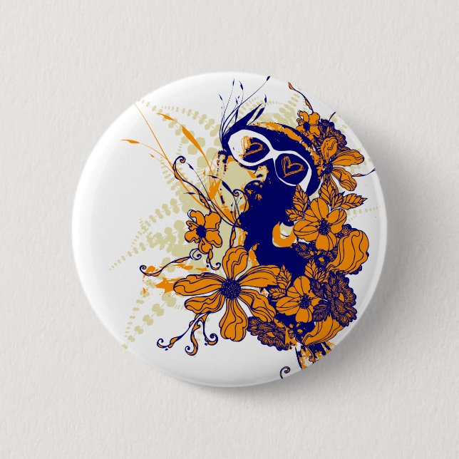 Urban Floral Button (Front)