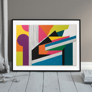 Urban Frequency" – Colourful Geometric Abstract Poster