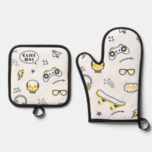 Urban Gamer Oven Mitt & Pot Holder Set