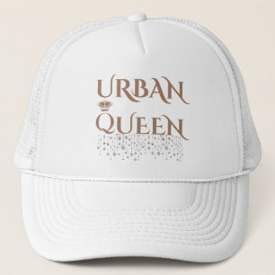 URBAN GEM GREY ORANGE NYLON FOAM WOMEN'S  TRUCKER HAT