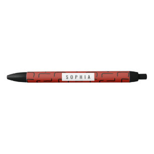 Urban Geo Vintage Red Blender Pattern Black Ink Pen