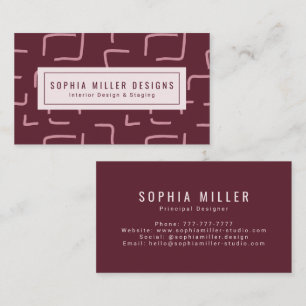 Urban Geo Wine Berry Blender Pattern Business Card
