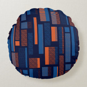 Urban geometric, modern seamless pattern round cushion