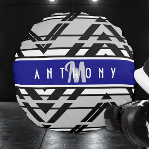 Urban Geometric Teen Room Personalized Round Cushion