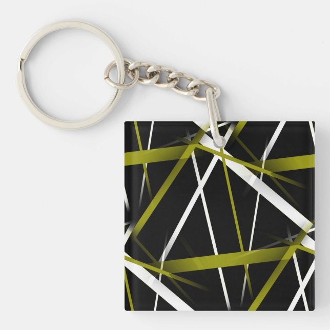 Urban Geometry Black Olive-Green Key Ring (Front)