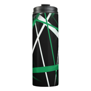 Urban Geometry Black White Green Thermal Tumbler