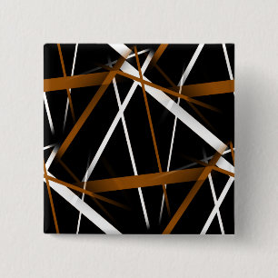 Urban Geometry Black White Sienna-Brown 15 Cm Square Badge