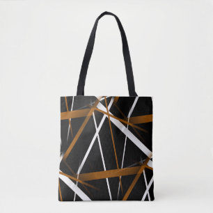 Urban Geometry Black White Sienna-Brown Tote Bag