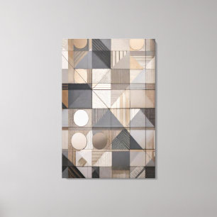 Urban Geometry: Modern Industrial Neutral Tone Canvas Print