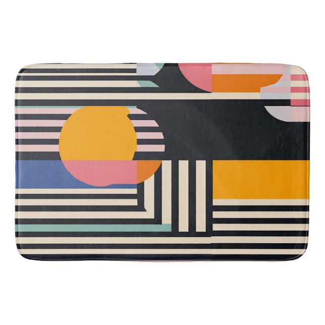 Urban Geometry Striped Harmony Bath Mat (Front)