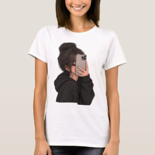 Urban Girl Phone Selfie Streetwear Graphic T-Shirt