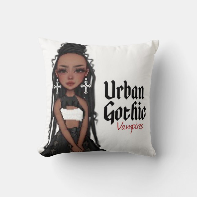 Urban Gothic Vampires Pillow (Front)