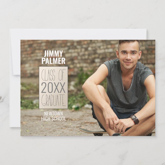 Urban Graduate Photo Thank You Card (Front)