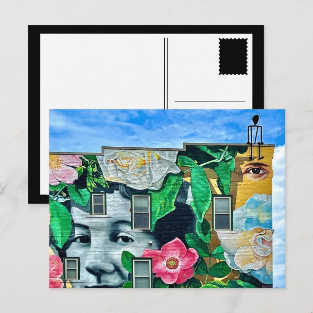 urban graffiti building in dubuque postcard (Front/Back)