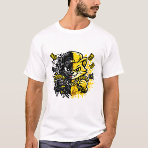 Urban Graffiti Cat Design  T-Shirt