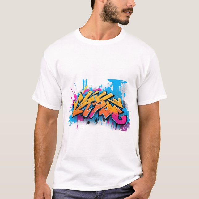 Urban Graffiti Design - Street Art Style T-Shirt (Front)