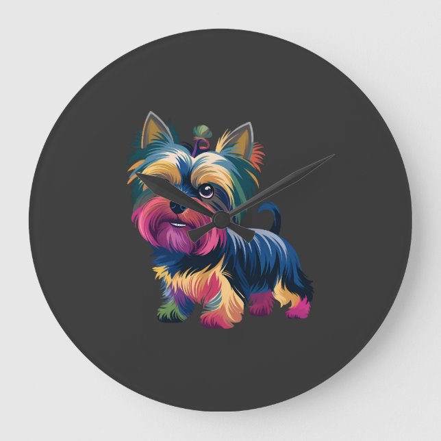 Urban Graffiti Dog Large Clock (Front)