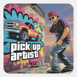 Urban Graffiti & Pickup Artist Square Sticker