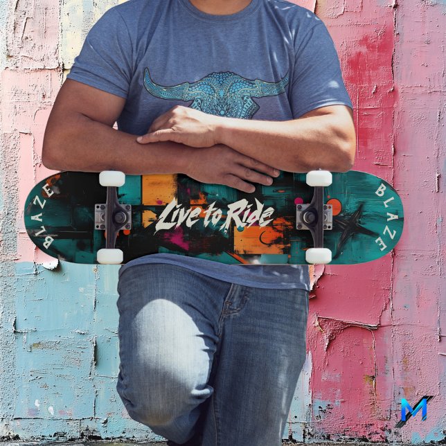 Urban Graffiti Pop Art - Live to Ride Motto Skateboard (Creator Uploaded)
