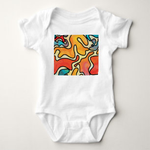 Urban Graffiti: Seamless Art Texture. Baby Bodysuit