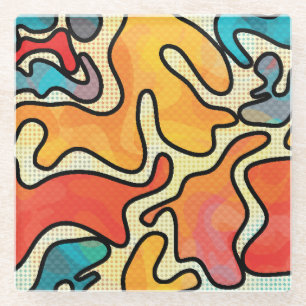Urban Graffiti: Seamless Art Texture. Glass Coaster