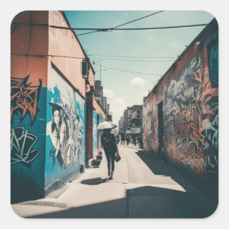 Urban Graffiti Square Sticker