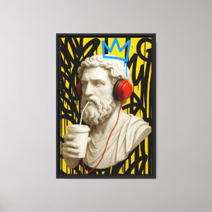 Urban Graffiti Statue Pop Art Canvas Print