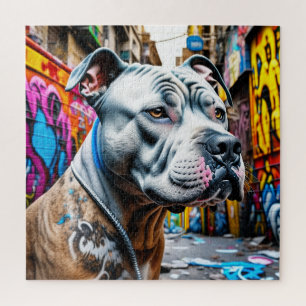 Urban Graffiti Street Art City Pitbull Jigsaw Puzzle