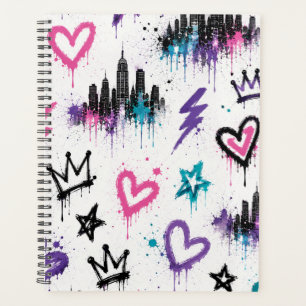 Urban Graffiti Street Art NYC Skyline Planner