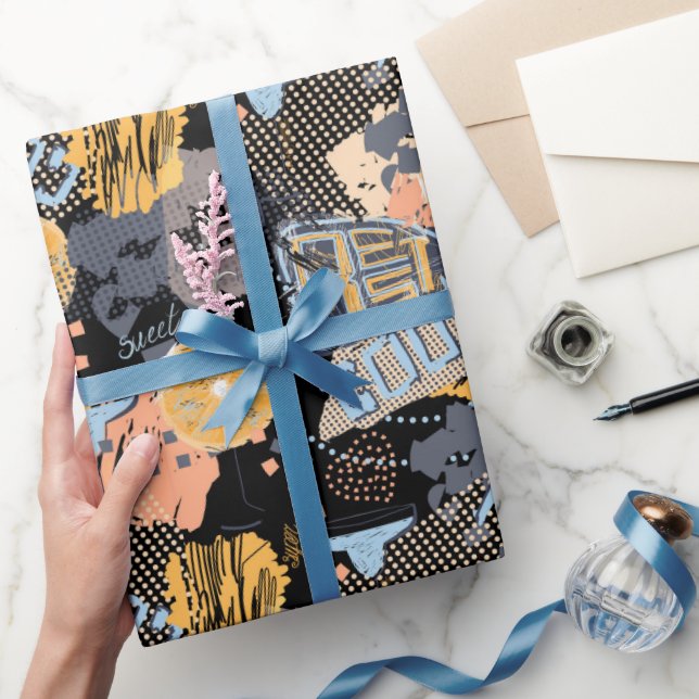 Urban Graffiti Street Art Pattern  Wrapping Paper (Gifting)