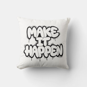 Urban Graffiti Text Art Throw Pillow