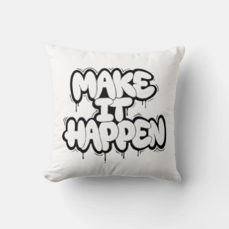 Urban Graffiti Text Art Throw Pillow
