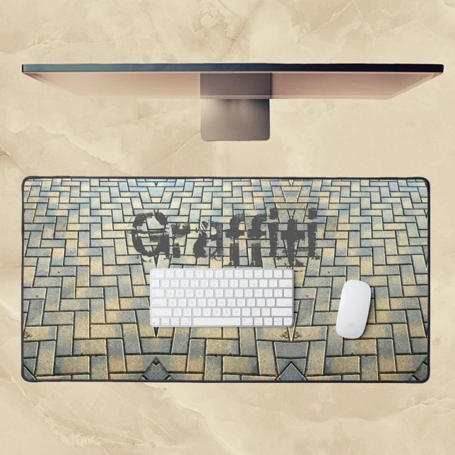 Urban Grey and Yellow Brick Customisable Desk Mat (Creator Uploaded)