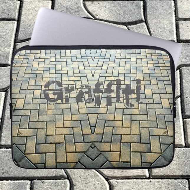 Urban Grey and Yellow Brick Customisable Laptop Sleeve (Creator Uploaded)