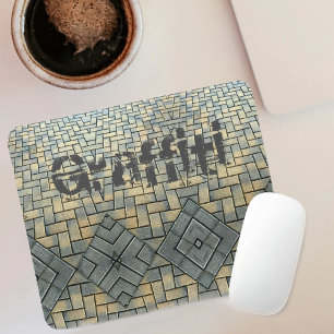 Urban Grey and Yellow Brick Customisable Mouse Pad