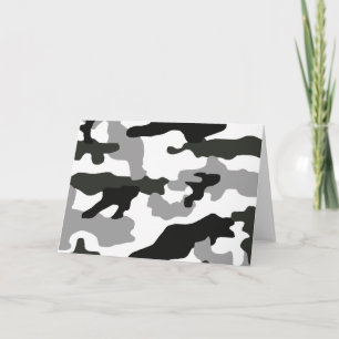 Urban grey camouflage no. 15 print thank you card